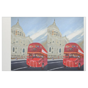 London Red Buss Fabric Tyg