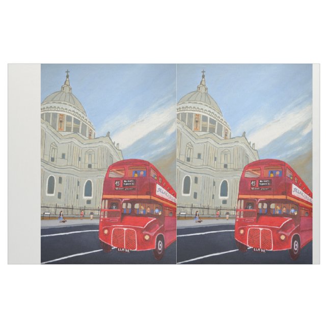 London Red Buss Fabric Tyg (Yard)