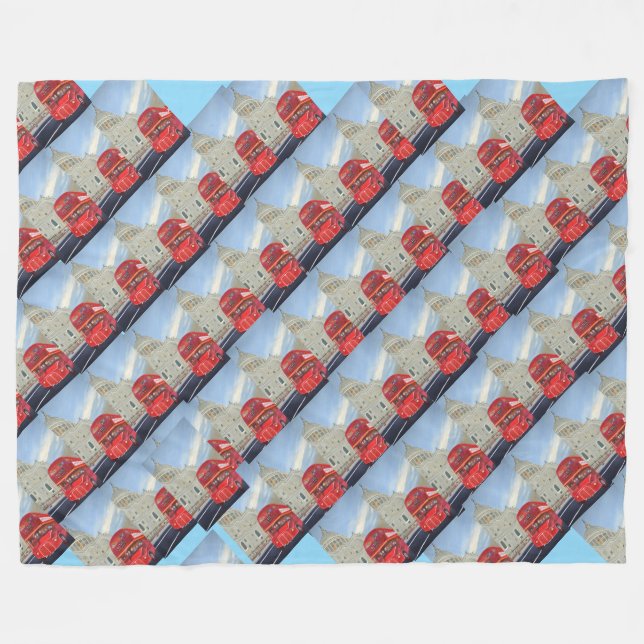 London Red Buss Fleece Blanket (Framsidan (Horisontell))