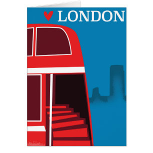 London Red Buss Hälsningskort