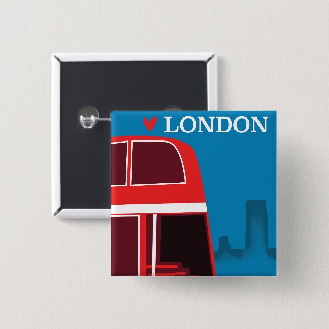 London Red Buss Knapp (Framsida & baksida)