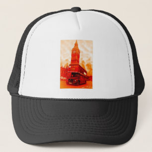 London Red Buss och Big Ben Truckerkeps