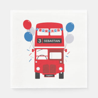 London Red Buss Personlig Birthday Papper Napkins Pappersservett