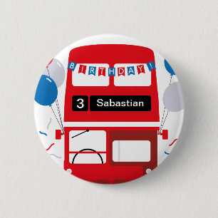 London Red Buss Personlig Party Poster Knapp
