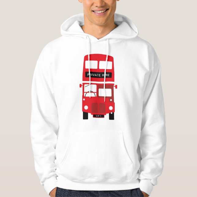 London Red Buss Personlig Private Hire Hoodie (Framsida)