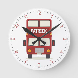 London Red Buss Personlig Rund Klocka