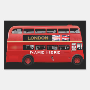 London Red Buss Rektangulärt Klistermärke