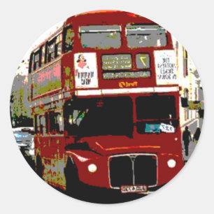 London Red Buss Routemaster Buss Runt Klistermärke