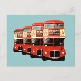 London Red Dubbla-Decker Buss Vykort