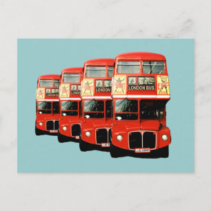 London Red Dubbla-Decker Buss Vykort