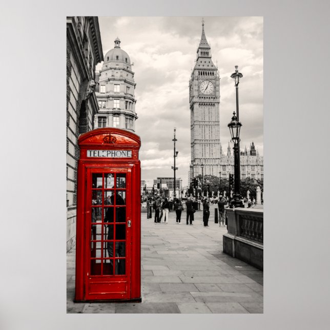 London Red Telefon Big Ben Ligcape Poster (Framsidan)