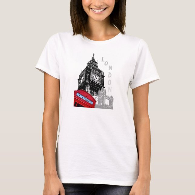 London Red Telefon big ben pop T-shirt (Framsida)