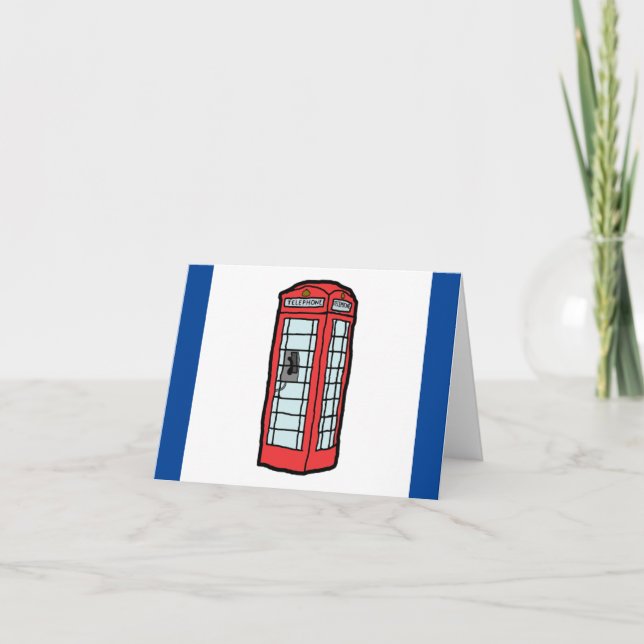 London Red Telefon Booth Iconic British Travel Kort (Framsida)