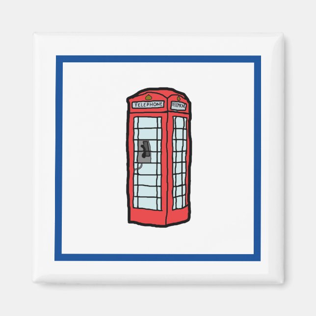 London Red Telefon Booth Iconic British Travel Magnet (Framsidan)