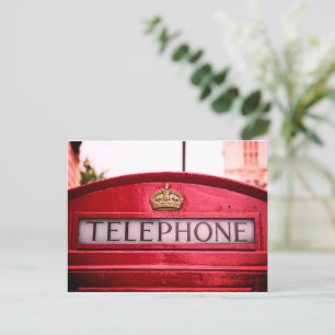 London Red Telefon Booth Vykort