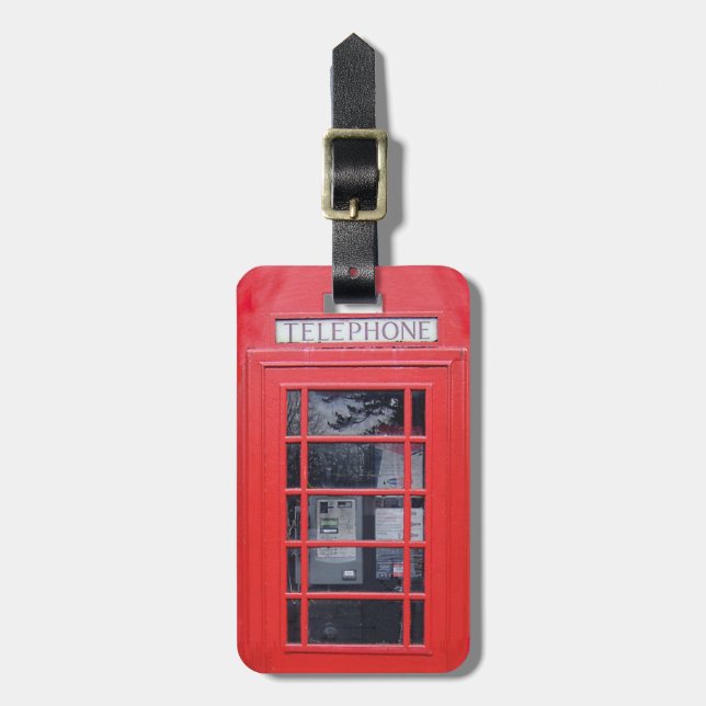 London Red Telefon Box Bagagebricka (Vertikal Framsida)