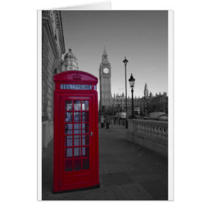 London Red Telefon box Hälsningskort