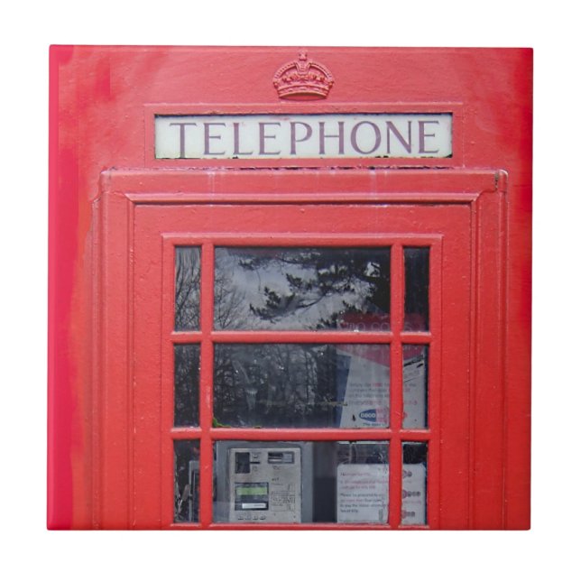 London Red Telefon Box Kakelplatta (Framsidan)