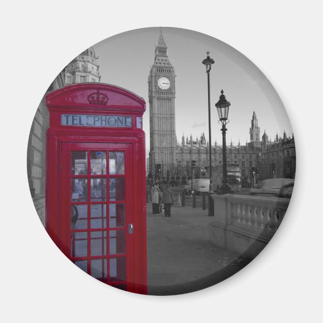 London Red Telefon box Magnet (Framsidan)