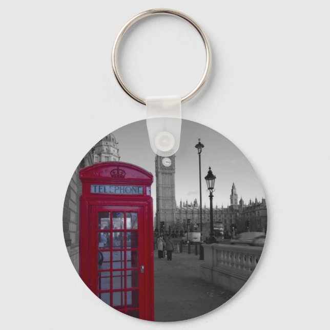 London Red Telefon box Nyckelring (Framsida)