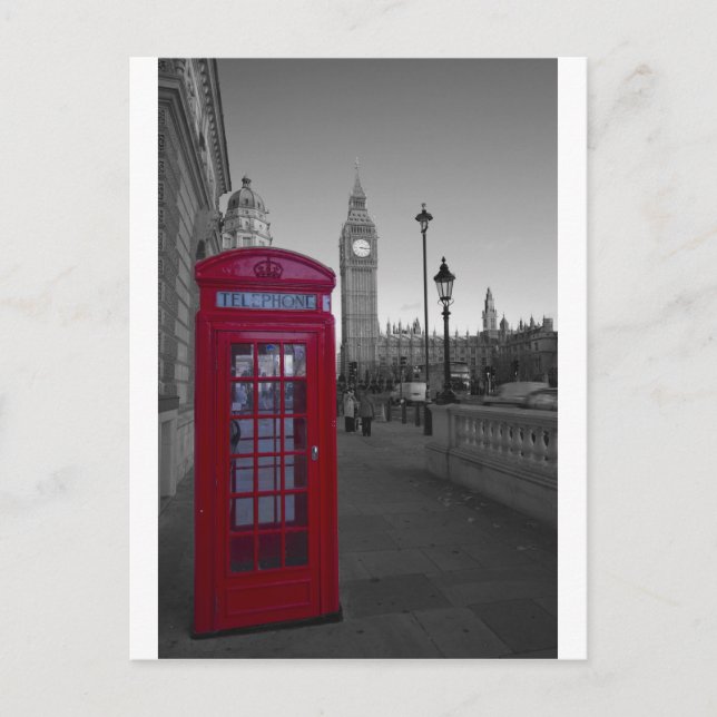 London Red Telefon box Vykort (Framsida)