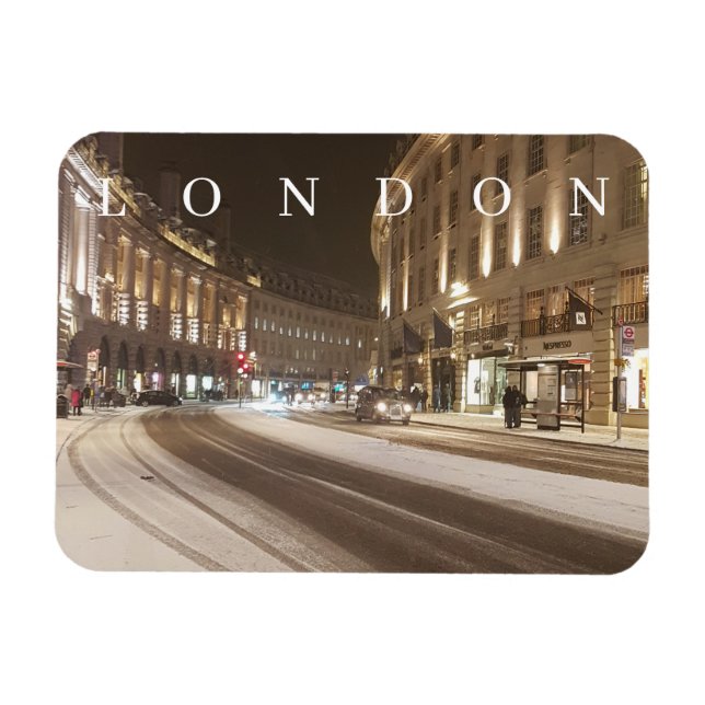 London Regent Street i snö magnet (Horisontell)