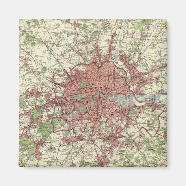 London Region Karta Magnet (Framsidan)