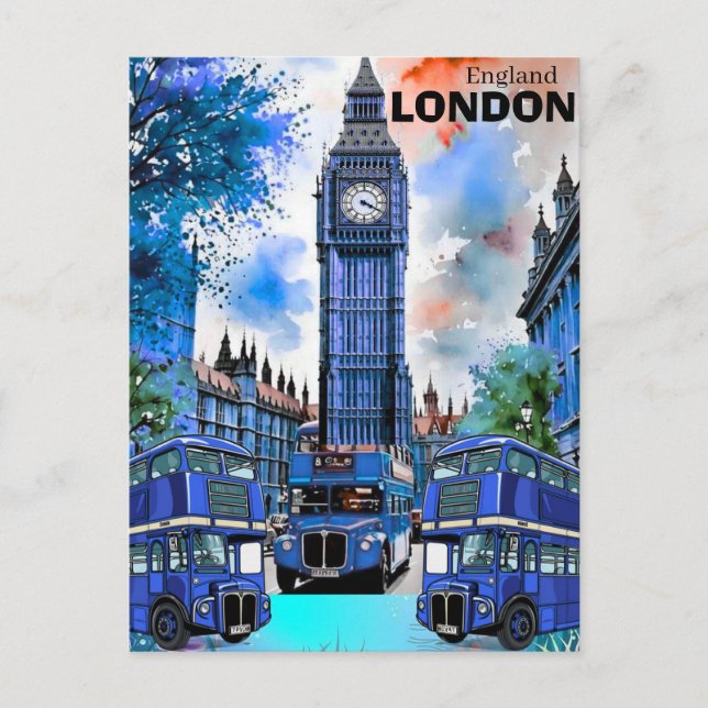 London Resa Konst Vykort, London Resa Konst, Eng Vykort (Framsida)