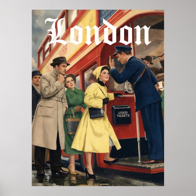 London Resemålning Plakat  Poster (Framsidan)