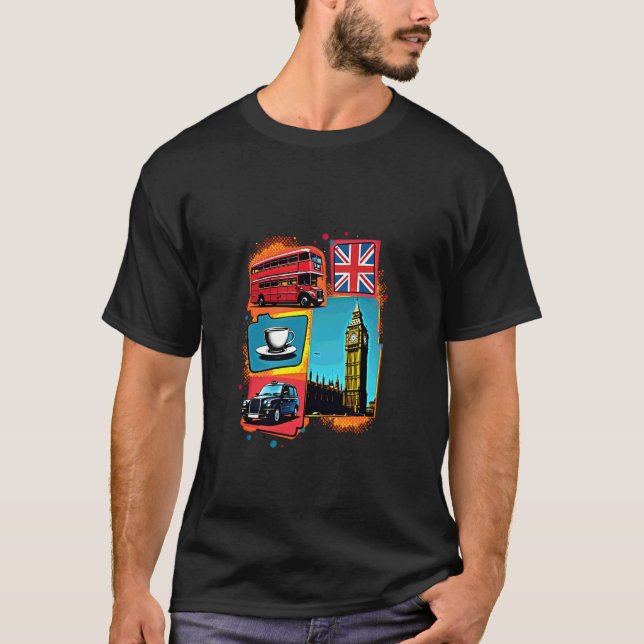 London Retro Pop Art Stil T Shirt (Framsida)
