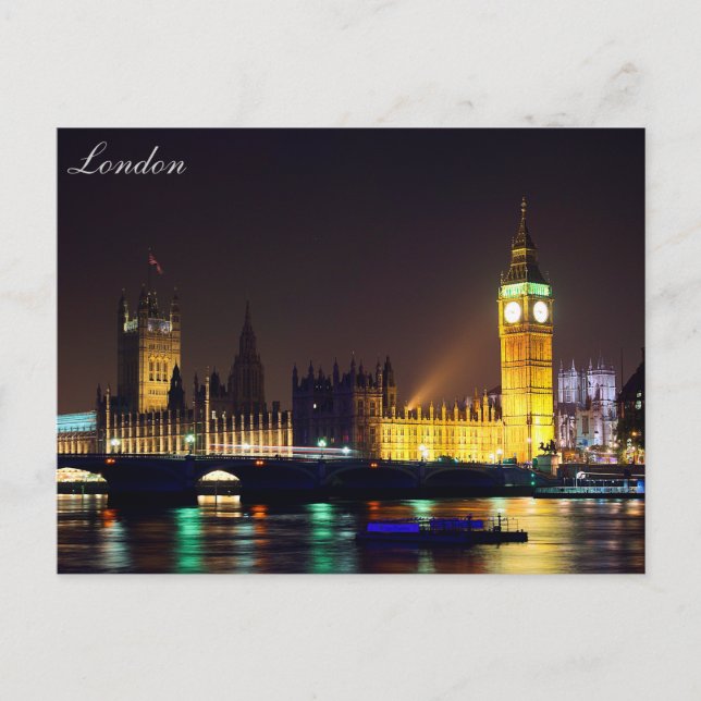 London River Big ben Post Card Vykort (Framsida)