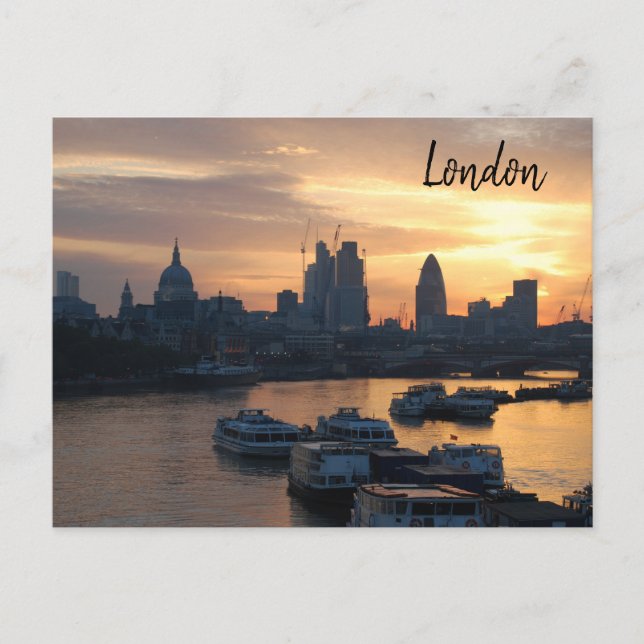 London - River Thames Sunrise Postcard Vykort (Framsida)