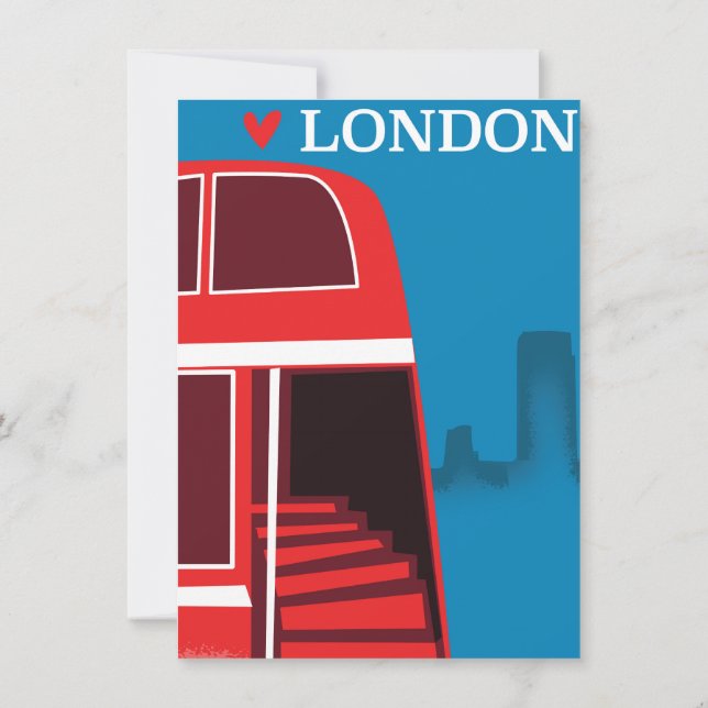 London Röd Buss Inbjudningar (Baksida)