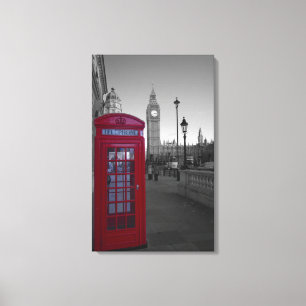 London röda Telephone boxas Canvastryck