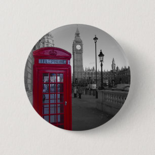 London röda Telephone boxas Knapp