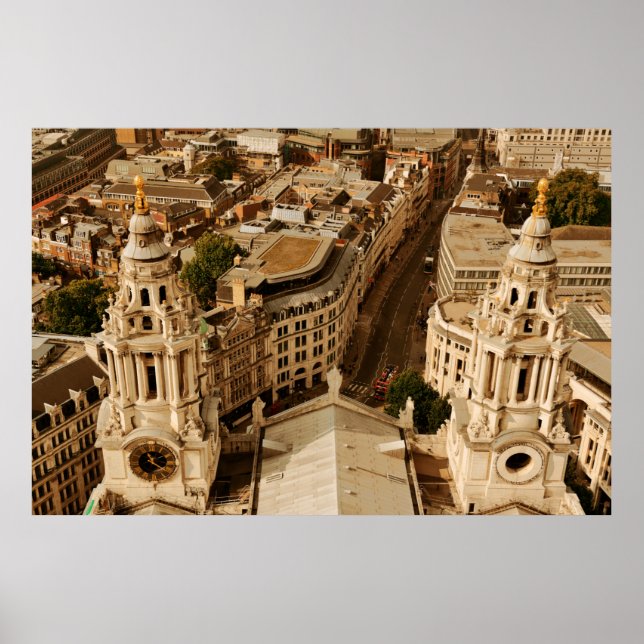 London rooftop view panorama with urban architectu poster (Framsidan)
