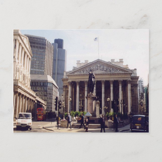 London, Royal Exchange och Bank of England Vykort (Framsida)