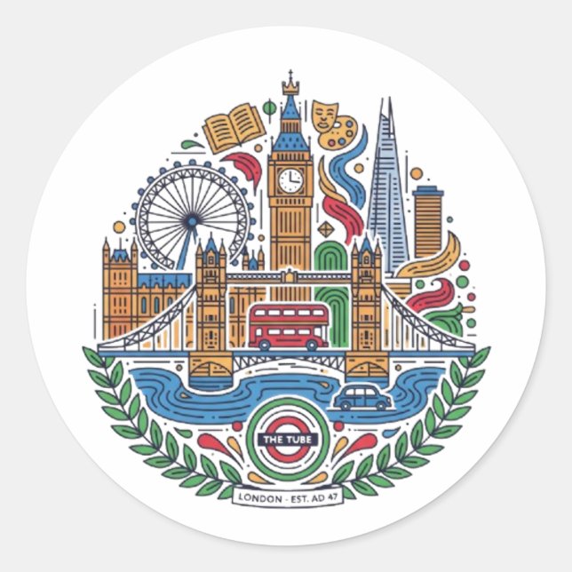 LONDON RUNT KLISTERMÄRKE (Framsida)
