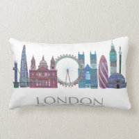 London Siluett Färgade Byggnader