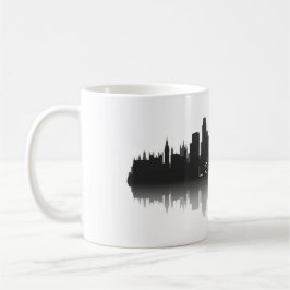 London Siluett – Modern Svart & Vit Kaffemugg