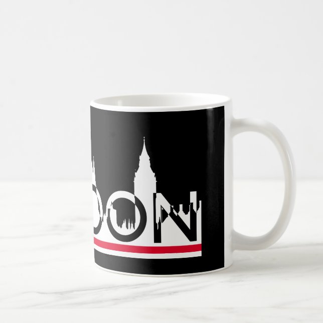 London siluett och engelsk flagga kaffemugg (Höger)