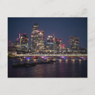 London Siluett på Natten Helg Vykort