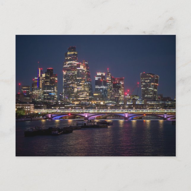 London Siluett på Natten Helg Vykort (Framsida)