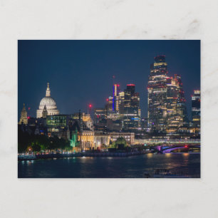 London Siluett på Natten Helg Vykort