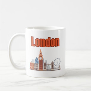 London Siluett Stor Font Kaffemugg