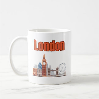 London Siluett Stor Font Kaffemugg