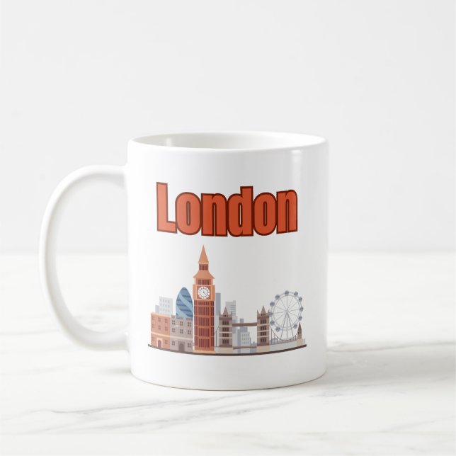 London Siluett Stor Font Kaffemugg (Vänster)