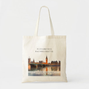 London Siluett Vattenfärg Sväger Weekend Tygkasse