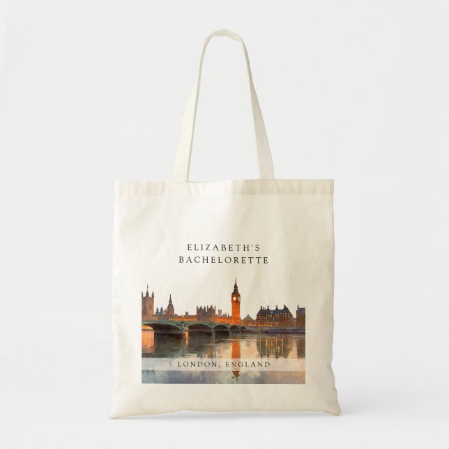 London Siluett Vattenfärg Sväger Weekend Tygkasse (Framsidan)