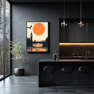 London Siluetter - Big Ben vid solnedgång Poster